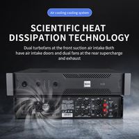 Amplificateur professionnel Bekboes X8 avec contrôle du volume, indicateur LED, sortie haute puissance 800W*800W, système de dissipation thermique pour le chant