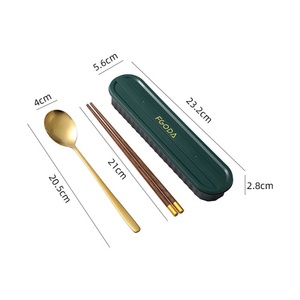 Nuevo Diseño de Vajilla Ecológica, Juego de Cubiertos Portátiles de Acero Inoxidable de Alta Calidad, Juego de 2 Piezas con Estuche - Product Image 3