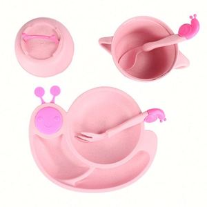 Lot de 6 assiettes et bols écologiques pour tout-petits, nouveau design, fournitures d'alimentation pour bébés, assiette en forme d'escargot - Product Image 3