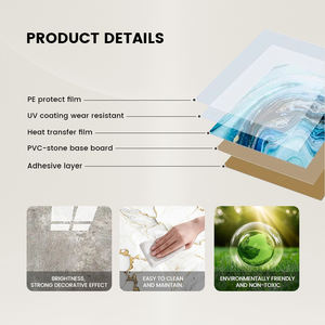 PVC壁パネルカスタマイズされた大理石のテクスチャ付き防水表面とサイズオプションホームデコアPVC大理石の壁パネル - Product Image 6