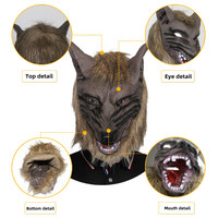 Nouveau drôle Latex effrayant loup-garou coiffure drôle Silicone masque Halloween costume décorations Halloween Latex loup-garou masque