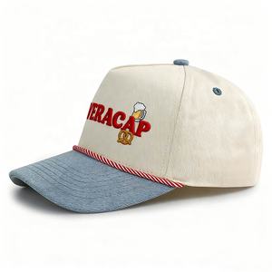 HBA54 Custom 5 cinque pannelli in Denim curvo Bill da uomo con cornice a cornice ad alto profilo corona con schiocco posteriore cappelli da Baseball - Product Image 2