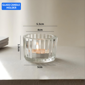 כוסות זכוכית ריקות שקופות בצבע ענבר, מיכלי נרות בהתאמה אישית, צנצנות זכוכית לנרות, כוסות זכוכית לנרות, לחג המולד ולחתונה - Product Image 5