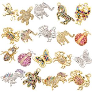 Liontin Seri Hewan Gaya Baru, Ukuran Kecil, Bentuk Kumbang, Burung Hantu, Gajah, Kupu-kupu, untuk Gelang, Kalung, dan Pin - Product Image 1