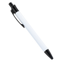 Stylo bille à sublimation vierge en métal, pointe 1,0 mm, aluminium blanc enduit pour personnalisation photo, cadeau promotionnel, vente en gros