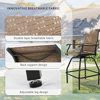 Ensemble de tabourets de bar pivotants de mobilier d'extérieur de patio de 5 pièces chaise de salle à manger de bistro avec table