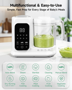 Robot culinaire multifonction pour <span class=keywords><strong>bébé</strong></span> : <span class=keywords><strong>mixeur</strong></span>, hachoir, <span class=keywords><strong>cuiseur</strong></span> vapeur pour légumes et fruits, préparateur de repas pour <span class=keywords><strong>bébé</strong></span> - Fournisseur d'usine - Product Image 3