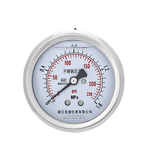 เกจวัดแรงดันสแตนเลส YN60ZBF 60 มม. เครื่องมือวัดแรงดันไฮดรอลิกแบบกันกระแทก - Product Image 1