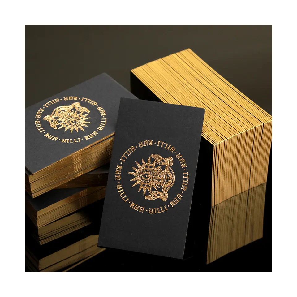 Biglietto da visita con LOGO personalizzato in rilievo stampato con codice QR oro sventato con carta nome forniture per ufficio carta speciale carta nera