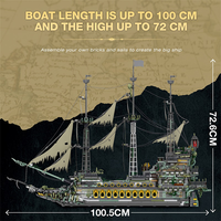 Modelo Técnico del Barco Pirata Holandés Volador, Juguete de Bloques de Construcción de Partículas Pequeñas, Regalos para Adultos, Plástico ABS
