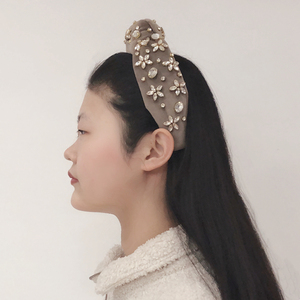 Gaya Modern beludru berlian imitasi bunga Korea Fashion manis kualitas baik grosir aksesoris rambut - Product Image 5