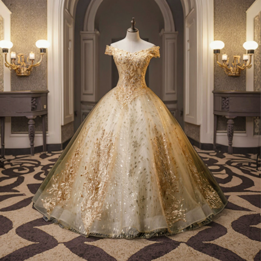 green emerald velvet dress Glitter Ball Gown Long Quinceanera Dress