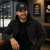 Commande d'essai – Casquette 6 panneaux profil bas avec boucle dorée classique, motif hockey, prête à la vente au détail pour les acheteurs adultes soucieux de leur style de vie, étiquette personnalisée