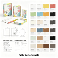 Boîte cadeau personnalisée en deux parties, couvercle et base imprimés en couleur, emballage en carton rigide pour boutique de luxe, vente en gros aux États-Unis