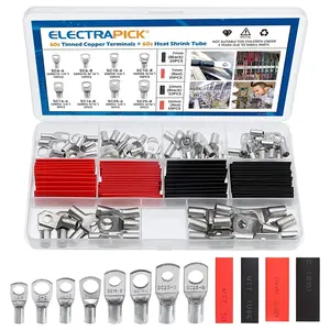 120 Stuks Sc Terminal Batterij Draad Lassen Kabel Lug Connectoren Kit Met Krimpkous SC6-6 SC10-6 SC10-8 SC16-6 SC16-8 SC25-6