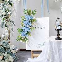 Guirlande de fleurs artificielles élégante en bleu rose, panneau pour mariage, arrangement de fleurs artificielles pour les décors de mariage, décorations d'événements