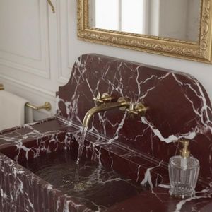 Wastafel Kamar Mandi Marmer Newstar Custom Rosa Levanto, Wastafel Marmer Rosso Lepanto, Wastafel Marmer Model Vessel - Product Image 2