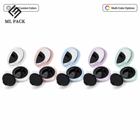 Boîtier compact rond vide pour crème visage, 81x78x26mm, capacité 13g, avec miroir, en ABS, doublure en PP, recyclable, en PS, vente en gros OEM