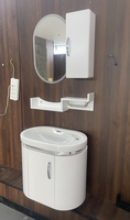 Armoire de salle de bain rectangulaire moderne en PVC avec miroir LED, taille 600 mm, résistante à l'eau, garantie 5 ans