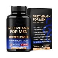 Capsules multivitaminées OEM avec vitamines et minéraux, complexe B et B12 essentiels quotidiens, aliments entiers et enzymes pour le bien-être masculin