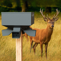 Mangeoire à cerfs portable noire personnalisée de 80 lb, mangeoire à animaux sauvages en métal robuste avec 4 distributeurs
