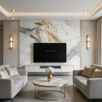 Panneau mural décoratif Sonsill en PVC, feuille de marbre 1220*2440*3mm pour la décoration intérieure, panneau UV