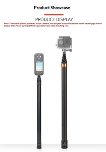 Perche à selfie extensible en aluminium réglable de 120 cm pour GoPro Hero/<span class=keywords><strong>DJI</strong></span> Osmo/Insta360 pour le ski, le surf, les vlogs en plein air - Product Image 5