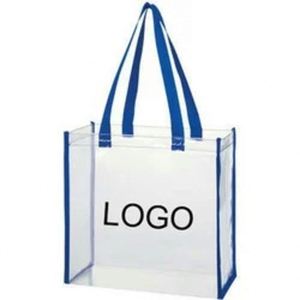 Multifunction Custom Logo Bulk Stadium Approved Clear <b>Tote</b> Bags Large Clear <b>Plastic</b> <b>Tote</b> Bag with Handles for Work Sports - Product Image 1