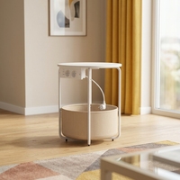 Table basse extensible moderne en bois massif et MDF avec structure en fer, design écologique pour les salons d'appartements