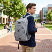 Sac à dos vintage Oxford imperméable personnalisé avec logo, fermeture éclair, 15,6 pouces, pour étudiants du collège et du lycée