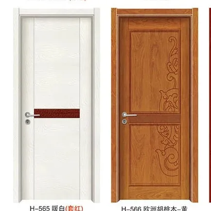 Puerta de chapa de madera HDF/MDF, precio de la piel, diseño de la puerta