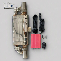 JTLD Silencieux d'échappement universel en acier inoxydable poli de 2 pouces avec boîtier de commande
