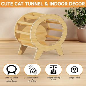 Ankuliy Maison pour <span class=keywords><strong>chat</strong></span> <span class=keywords><strong>en</strong></span> bois <span class=keywords><strong>de</strong></span> pin moderne Cabine pour animaux <span class=keywords><strong>de</strong></span> compagnie Élevée Ronde <span class=keywords><strong>en</strong></span> bois massif Résistante aux intempéries Montage facile Utilisation <span class=keywords><strong>en</strong></span> intérieur pour chats - Product Image 3