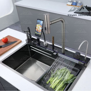 Wayon nouveau modèle support de <span class=keywords><strong>téléphone</strong></span> nouvelle baleine requin évier en acier inoxydable bassin <span class=keywords><strong>à</strong></span> vaisselle en acier inoxydable 304 évier grand évier unique - Product Image 4