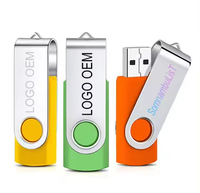 Memoria USB Giratoria al por Mayor con Logo Personalizado, Pendrive de 4 GB, 8 GB, 16 GB, 32 GB, 64 GB y 128 GB