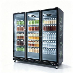 <b>Light</b> luxury panoramic full glass 3-door display cabinet and energy-saving and noise reducing vertical freezer - Product Image 2