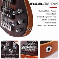 Guitare basse électrique 5 cordes pour performance professionnelle avec corps en palissandre massif DB-5 NA Système d'égalisation actif