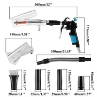 Herramienta de Limpieza Neumática de Soplado y Succión, Pistola de Aire Manual con Tubo Flexible para Limpiar Residuos en Asientos de Auto, Alfombras y Telas