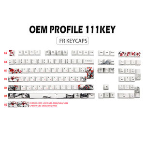 Keycaps DYE-SUB Plum bloom 111 touches profil OEM espagne Keycaps pour clavier DE jeu mécanique ES <span class=keywords><strong>FR</strong></span> FI DE ISO Keycaps - Product Image 4