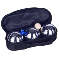 Lot de 3 boules de boccia en acier inoxydable de 73 mm, couleur argent, pour l'extérieur, avec sac de transport – Vente en gros 2026