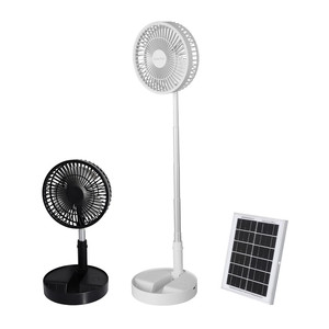 8-Inch Portable Foldable Floor <b>Table</b> Solar Fan With Rechargeable & Pure <b>Copper</b> Brushless Motor for Home & Camping T8 Solar Fan W - Product Image 1