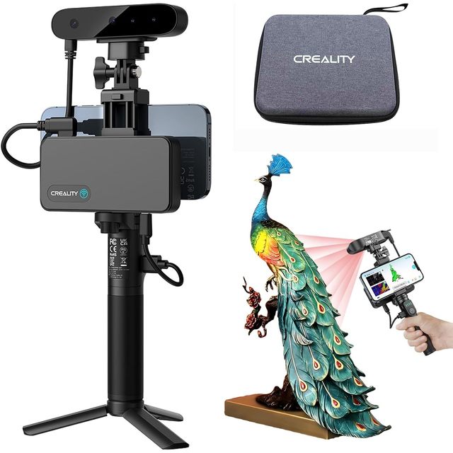 For for CR-Scan 3D Ferret Pro Scanner Handheld Wireless RGB Color Camera 0.1mm Accuracy 30FPS USB-C Interface CIS Black