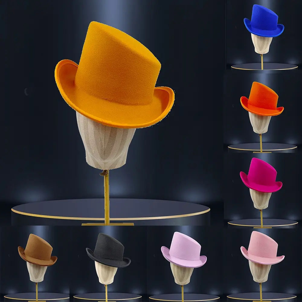Topi pesta gereja Wanita Mode produk baru 2024 topi atasan Derby pria modis 11 warna
