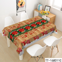 Nouvelle nappe de table rectangulaire imprimée pour Noël, nappe de table en PVC imperméable à l'eau et à l'huile