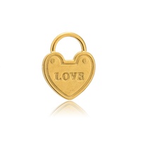 5 pièces mignon en acier inoxydable gravé amour serrure pendentifs à breloques pour collier à faire soi-même composants fabrication de bijoux en gros