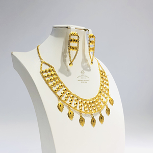 Fabricantes joyería de moda al por mayor nuevas mujeres diseño africano de moda chapado en oro pendiente collar conjuntos de joyas - Product Image 4