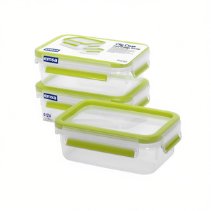 Emsa Clip Close - Juego de 3 Recipientes para Almacenamiento de Alimentos, 0.55l, Verde Claro - Product Image 2