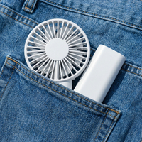 Ventilateur portable USB rechargeable 2000 mAh, 3 vitesses, autonomie 6-8 heures, support de téléphone intégré pour bureau et extérieur