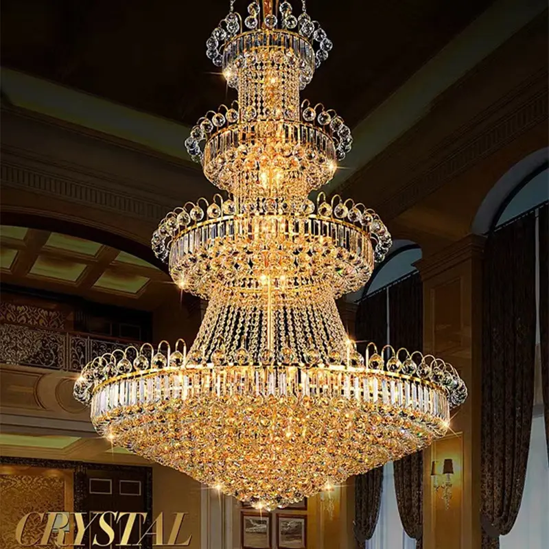 Популярный светодиодный подвесной светильник для внутреннего декора, классическая хрустальная люстра