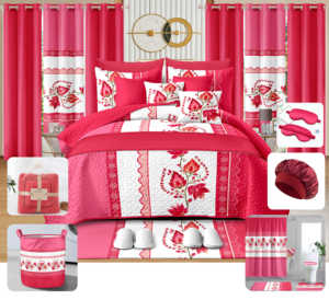 Set di 30 Pezzi Copriletto con Tende Coordinate, Coperta Trapuntata e Plaid - Product Image 5